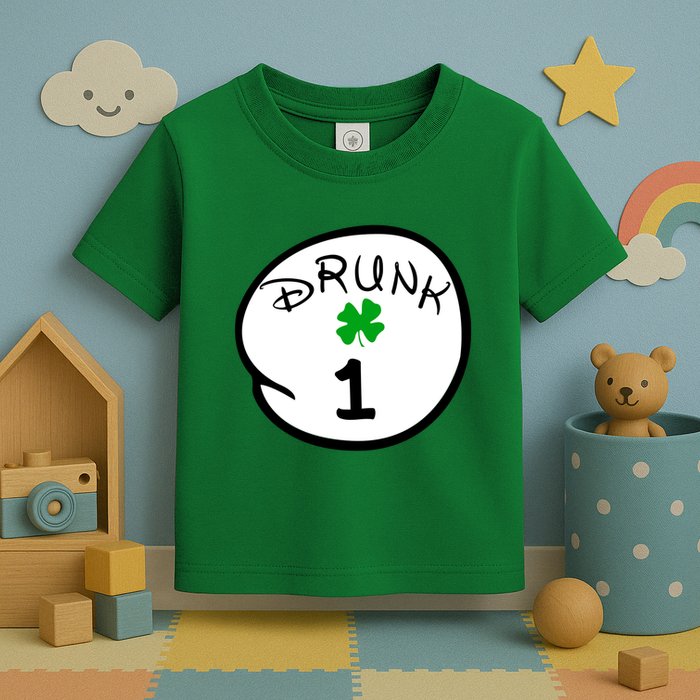 Drunk 1 2 3 4 5 Clover Personalized St Patrick's Day Toddler T-Shirt