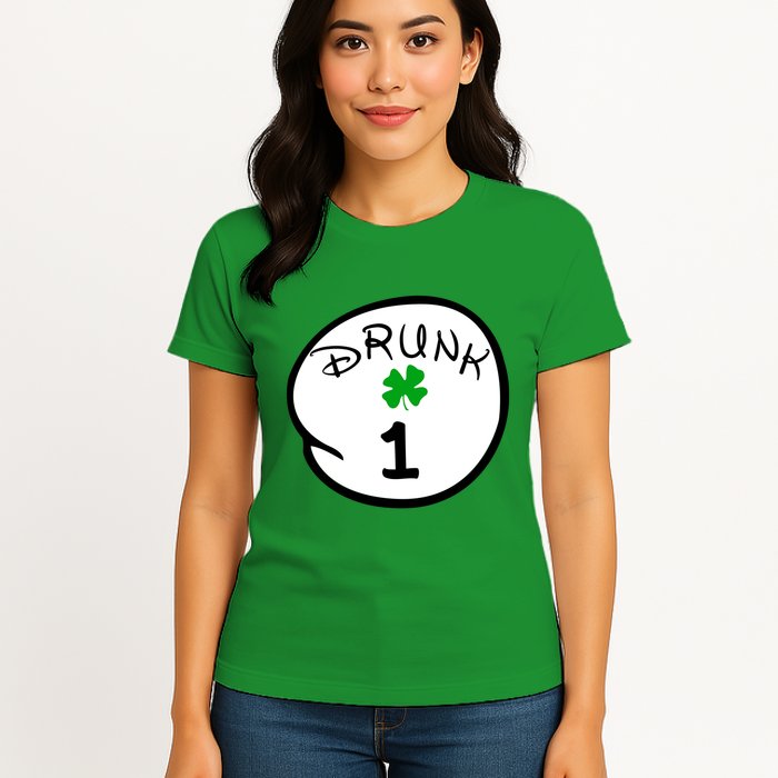 Drunk 1 2 3 4 5 Clover Personalized St Patrick's Day Womens T-Shirt