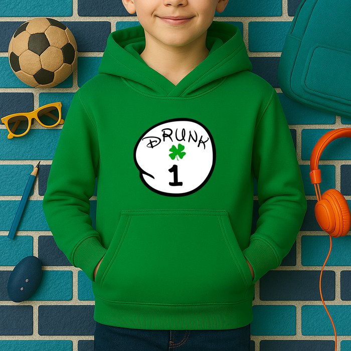 Drunk 1 2 3 4 5 Clover Personalized St Patrick's Day Kids Hoodie