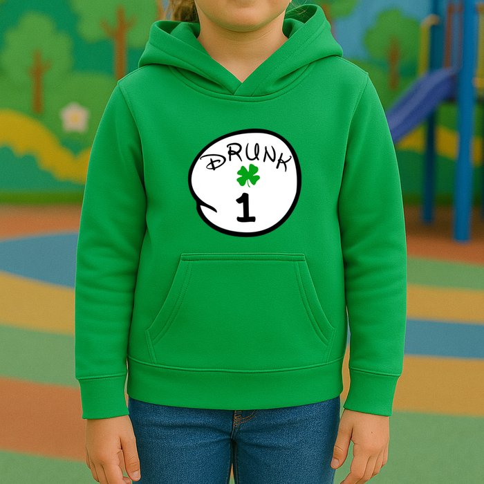 Drunk 1 2 3 4 5 Clover Personalized St Patrick's Day Kids Hoodie