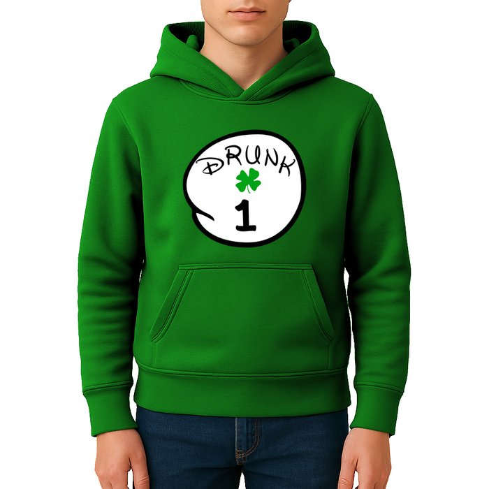 Drunk 1 2 3 4 5 Clover Personalized St Patrick's Day Kids Hoodie