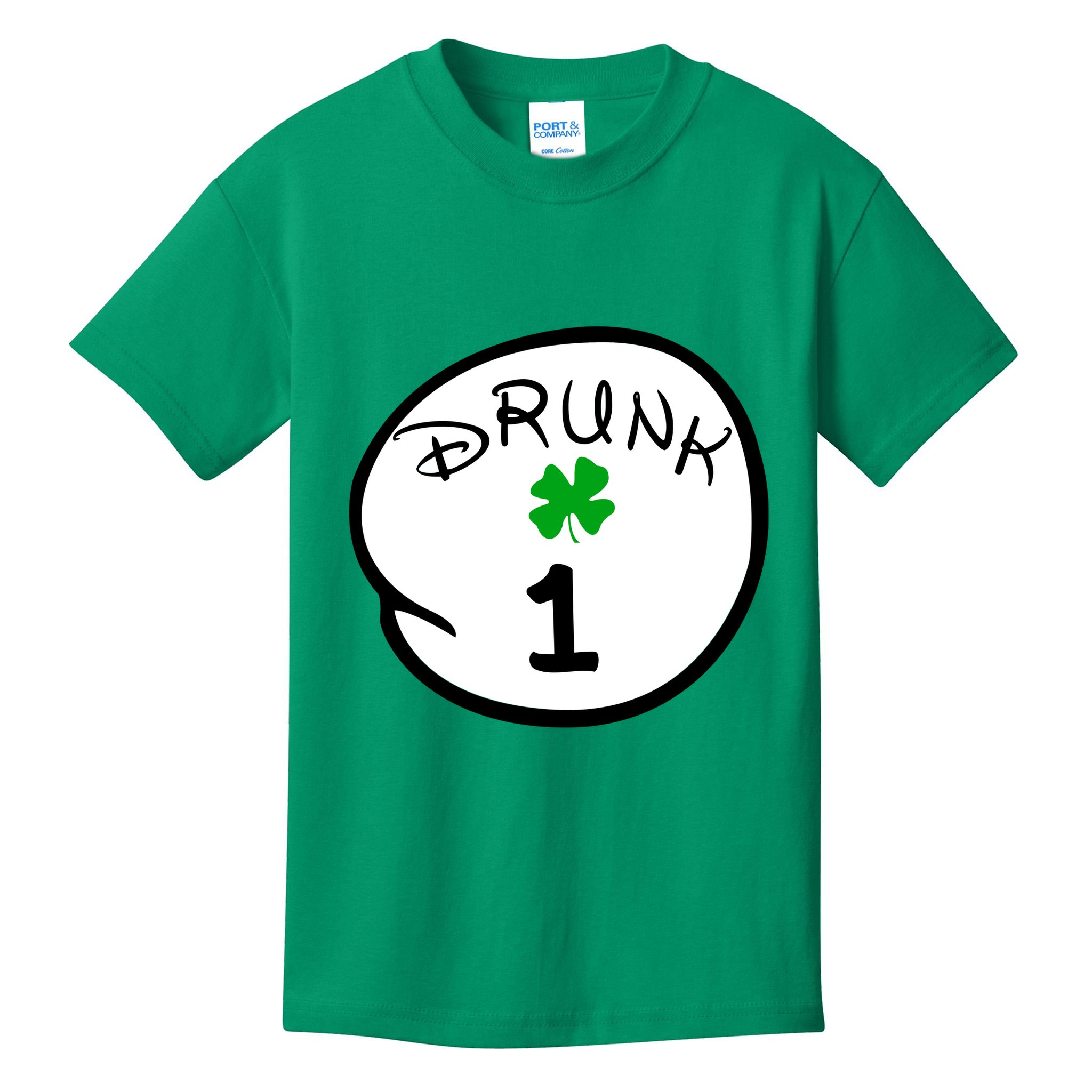 Drunk 1 2 3 4 5 Clover Personalized St Patrick's Day Kids T-Shirt