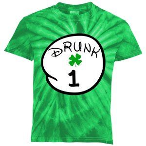 Drunk 1 2 3 4 5 Clover Personalized St Patrick's Day Kids Tie-Dye T-Shirt