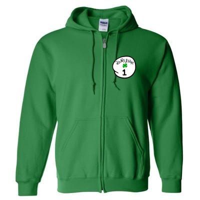 Drunk 1 2 3 4 5 Clover Personalized St Patrick's Day Full Zip Hoodie