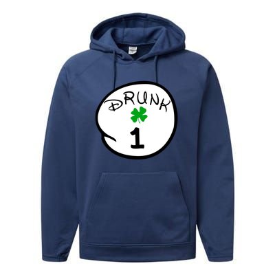 Drunk 1 2 3 4 5 Clover Personalized St Patrick's Day Performance Fleece Hoodie