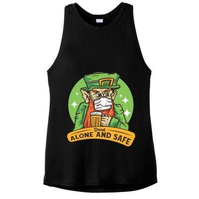 Drunk Alone And Safe Ladies PosiCharge Tri-Blend Wicking Tank
