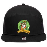 Drunk Alone And Safe 7 Panel Mesh Trucker Snapback Hat