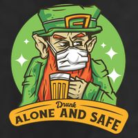 Drunk Alone And Safe 7 Panel Mesh Trucker Snapback Hat