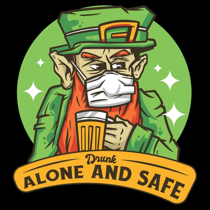 Drunk Alone And Safe Drawstring Bag