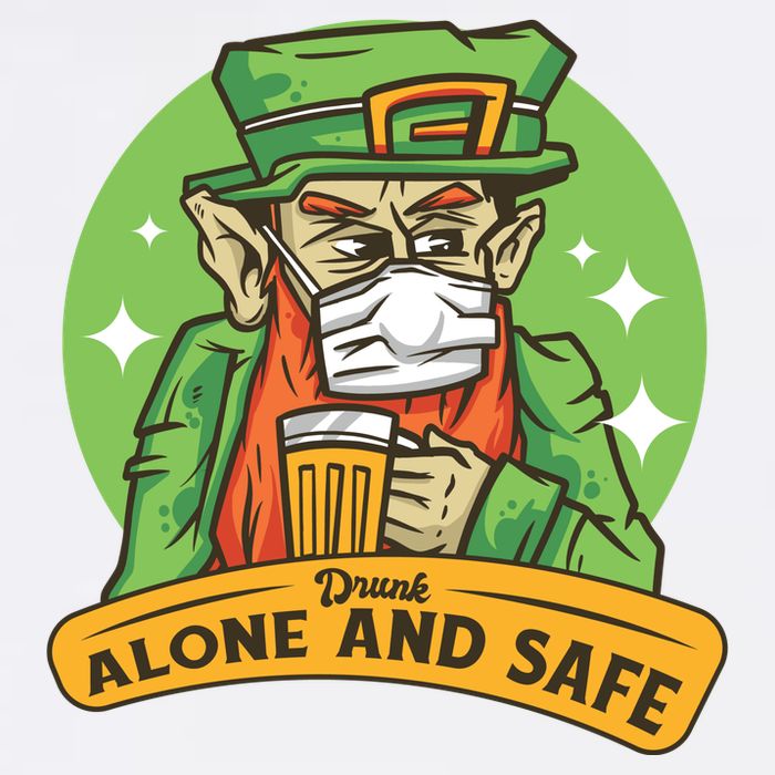 Drunk Alone And Safe Garment-Dyed Sweatshirt