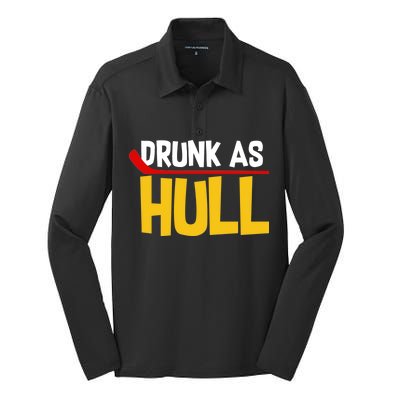 Drunk As Hull Silk Touch Performance Long Sleeve Polo