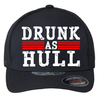 Drunk As Hull Funny Hockey Flexfit Unipanel Trucker Cap