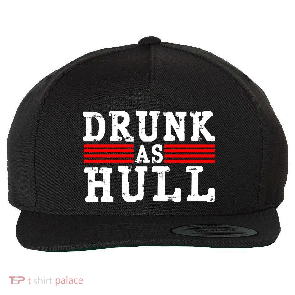 Drunk As Hull Funny Hockey Wool Snapback Cap
