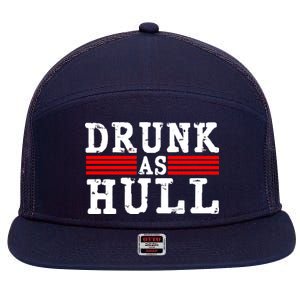 Drunk As Hull Funny Hockey 7 Panel Mesh Trucker Snapback Hat