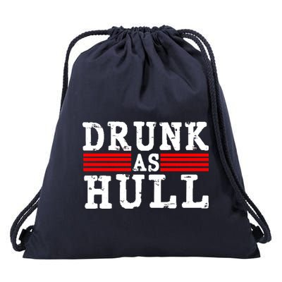 Drunk As Hull Funny Hockey Drawstring Bag