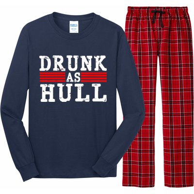 Drunk As Hull Funny Hockey Long Sleeve Pajama Set