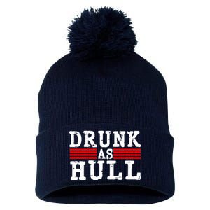 Drunk As Hull Funny Hockey Pom Pom 12in Knit Beanie