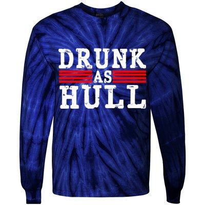 Drunk As Hull Funny Hockey Tie-Dye Long Sleeve Shirt