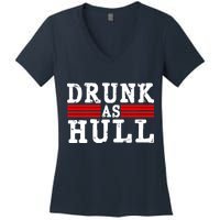 Drunk As Hull Funny Hockey Women's V-Neck T-Shirt