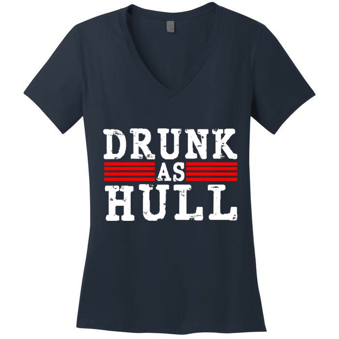 Drunk As Hull Funny Hockey Women's V-Neck T-Shirt