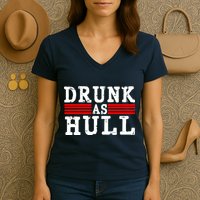 Drunk As Hull Funny Hockey Women's V-Neck T-Shirt