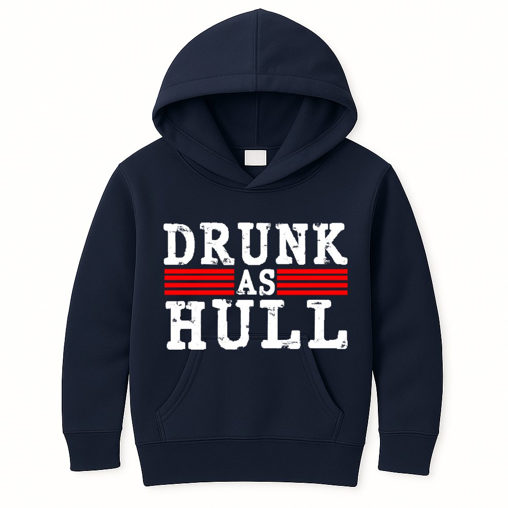 Drunk As Hull Funny Hockey Kids Hoodie