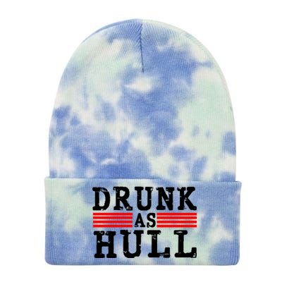 Drunk As Hull Funny Hockey Tie Dye 12in Knit Beanie