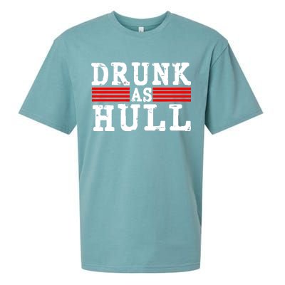 Drunk As Hull Funny Hockey Sueded Cloud Jersey T-Shirt