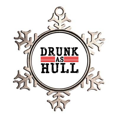 Drunk As Hull Funny Hockey Metallic Star Ornament