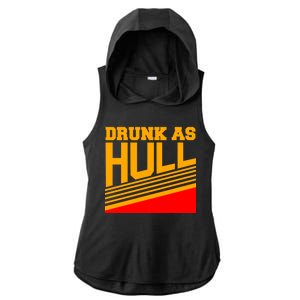 Drunk As Hull Logo Ladies PosiCharge Tri-Blend Wicking Draft Hoodie Tank