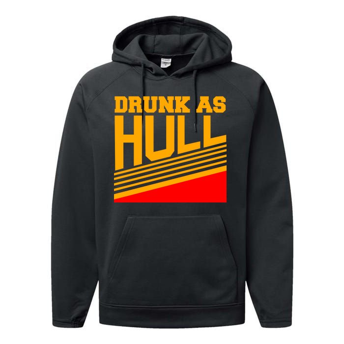 Drunk As Hull Logo Performance Fleece Hoodie