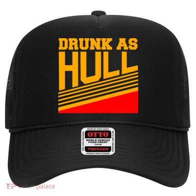 Drunk As Hull Logo High Crown Mesh Back Trucker Hat