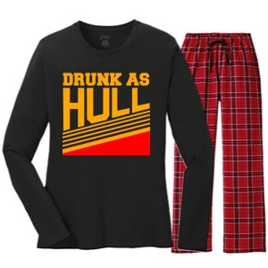 Drunk As Hull Logo Women's Long Sleeve Flannel Pajama Set 