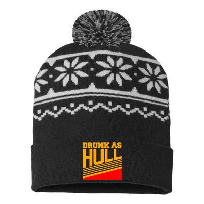 Drunk As Hull Logo USA-Made Snowflake Beanie