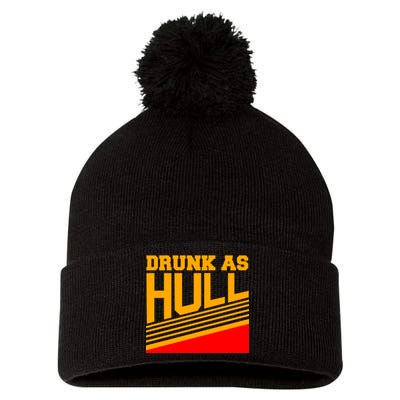 Drunk As Hull Logo Pom Pom 12in Knit Beanie