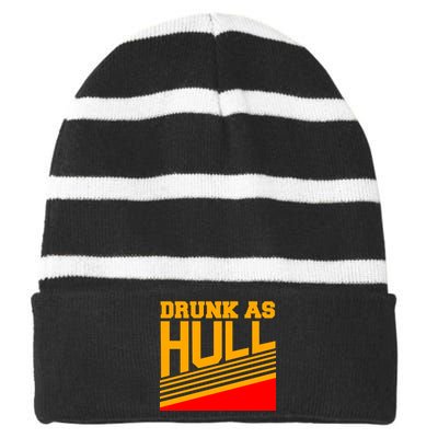 Drunk As Hull Logo Striped Beanie with Solid Band