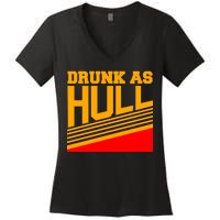 Drunk As Hull Logo Women's V-Neck T-Shirt