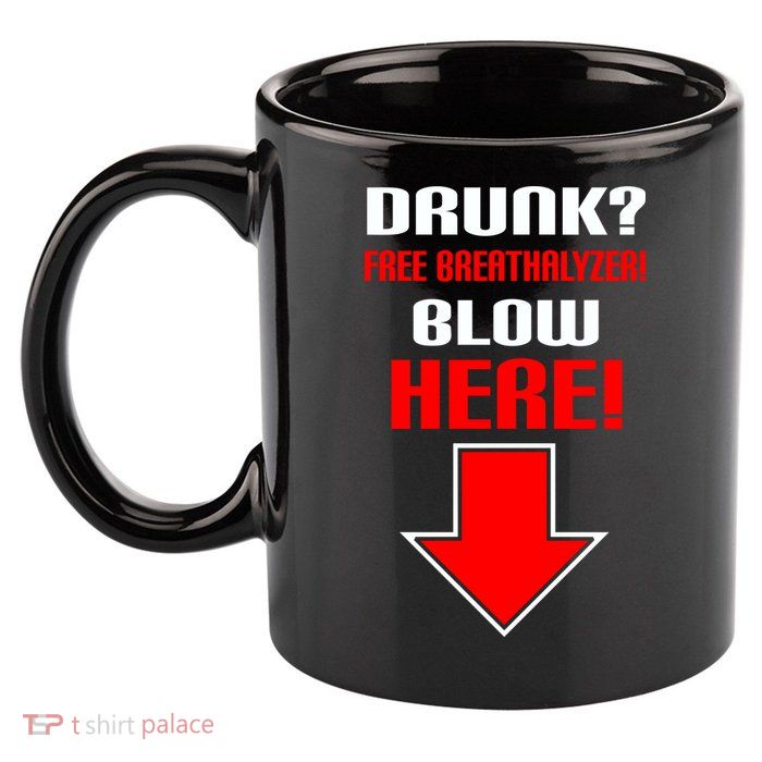 Drunk Free Breathalyzer 11oz C Handle Ceramic Mug