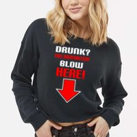 Drunk Free Breathalyzer Cropped Pullover Crew