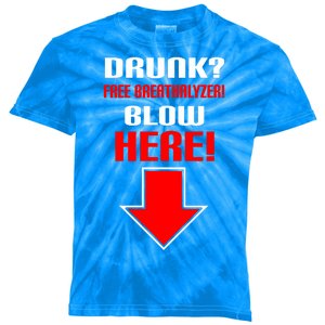 Drunk Free Breathalyzer Kids Tie-Dye T-Shirt