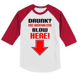 Drunk Free Breathalyzer Kids Colorblock Raglan Jersey