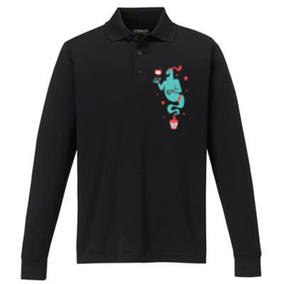 Drunk Genie Performance Long Sleeve Polo