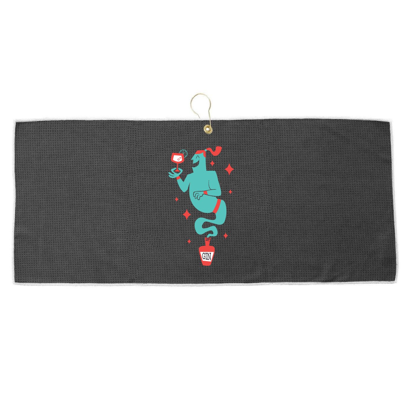 Drunk Genie Large Microfiber Waffle Golf Towel