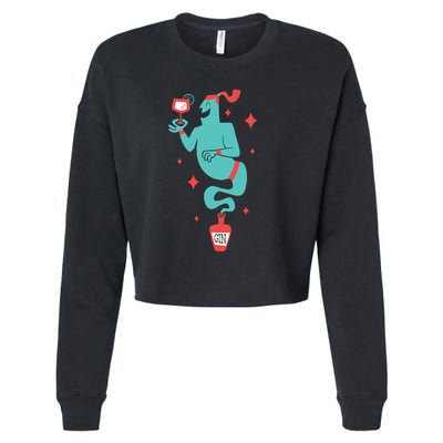 Drunk Genie Cropped Pullover Crew