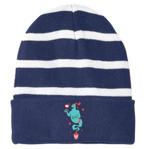 Drunk Genie Striped Beanie with Solid Band