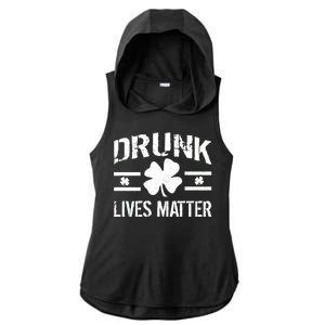 Drunk Lives Matter Ladies PosiCharge Tri-Blend Wicking Draft Hoodie Tank