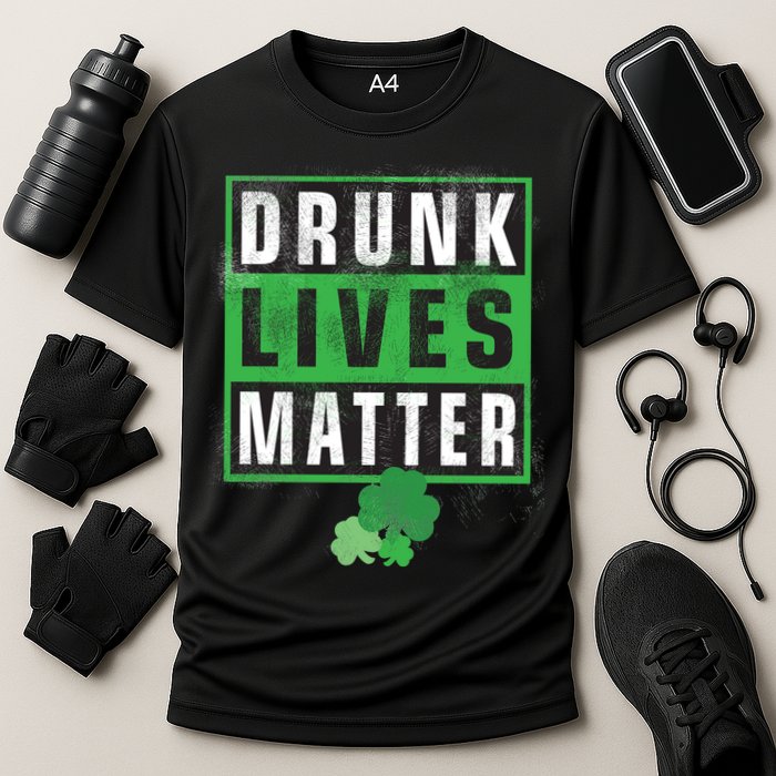 Drunk Lives Matter Clover Cooling Performance Crew T-Shirt
