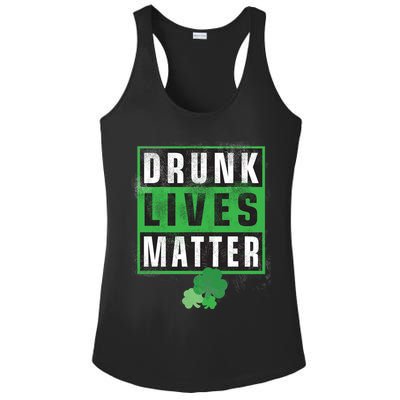Drunk Lives Matter Clover Ladies PosiCharge Competitor Racerback Tank