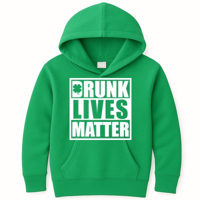 Drunk Lives Matter St. Patrick's Day Funny Saint Pattys Kids Hoodie
