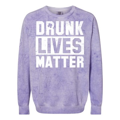 Drunk Lives Matter Vintage Irish Clover Colorblast Crewneck Sweatshirt